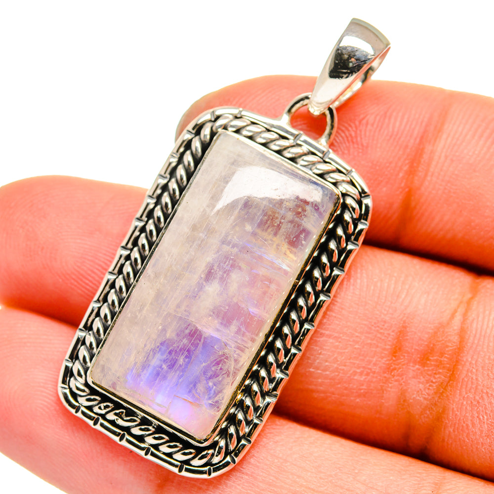 Rainbow Moonstone Pendants handcrafted by Anasilvercos - PD13041