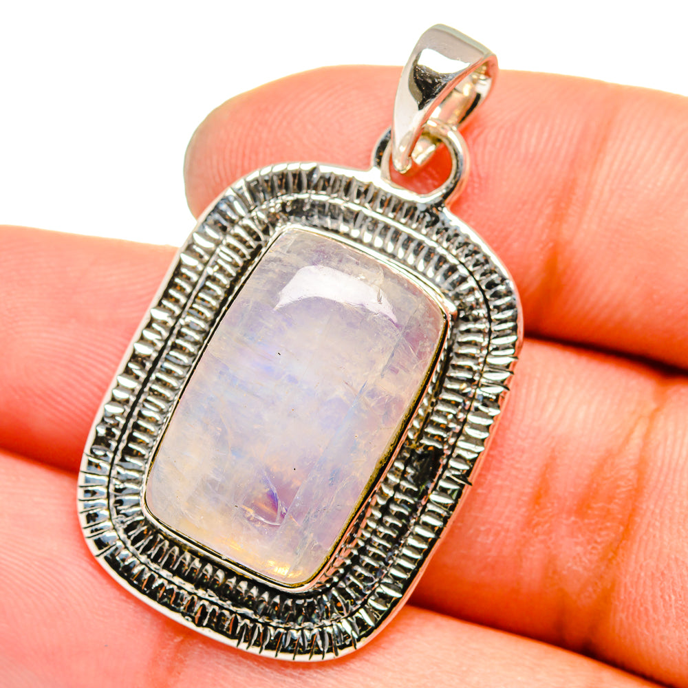 Rainbow Moonstone Pendants handcrafted by Anasilvercos - PD13050
