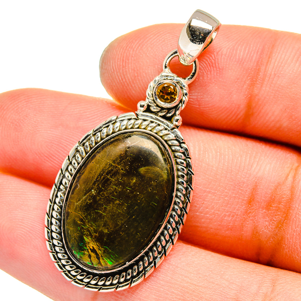 Ammolite Pendants handcrafted by Anasilvercos - PD13054