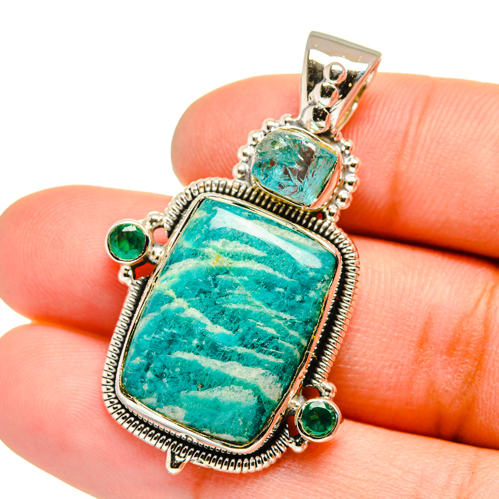 Amazonite Pendants handcrafted by Anasilvercos - PD13055