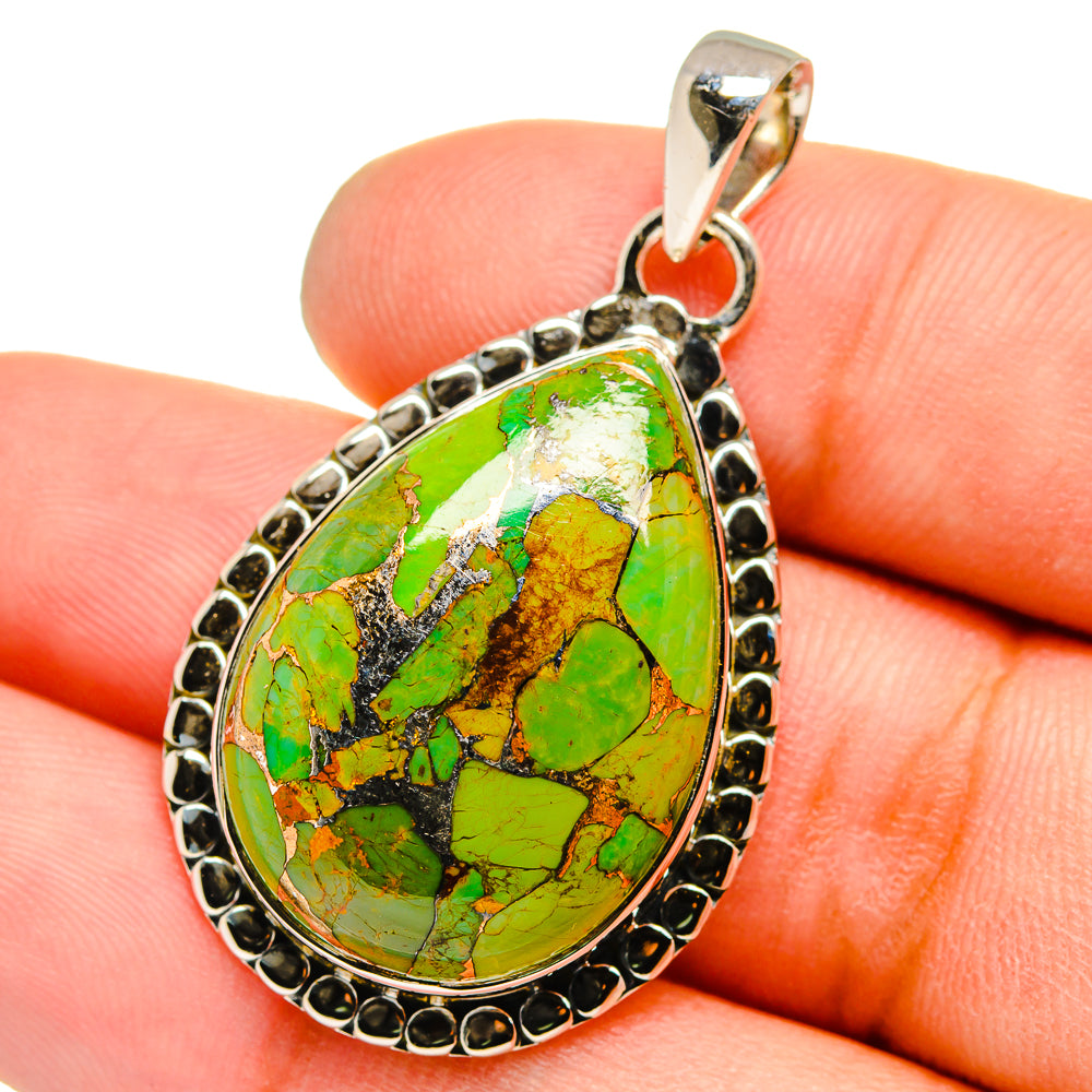 Green Copper Composite Turquoise Pendants handcrafted by Anasilvercos - PD13056