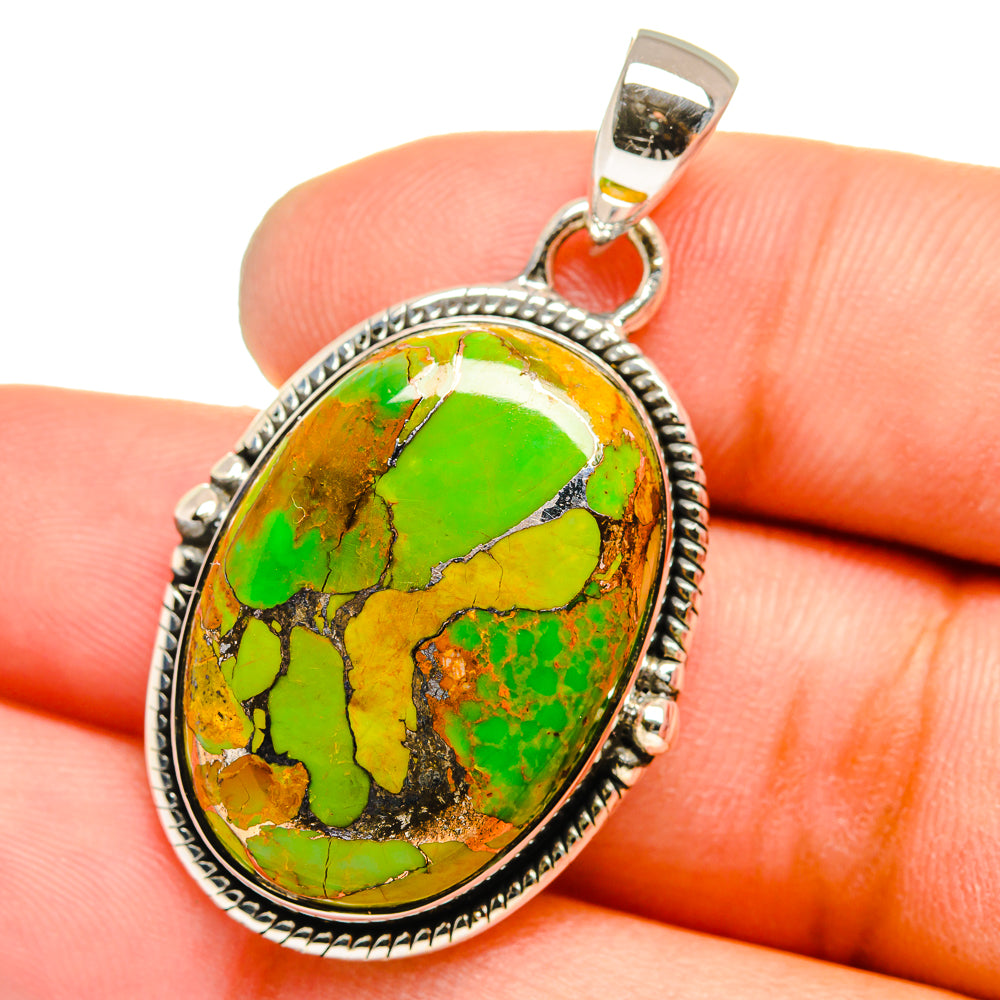 Green Copper Composite Turquoise Pendants handcrafted by Anasilvercos - PD13058