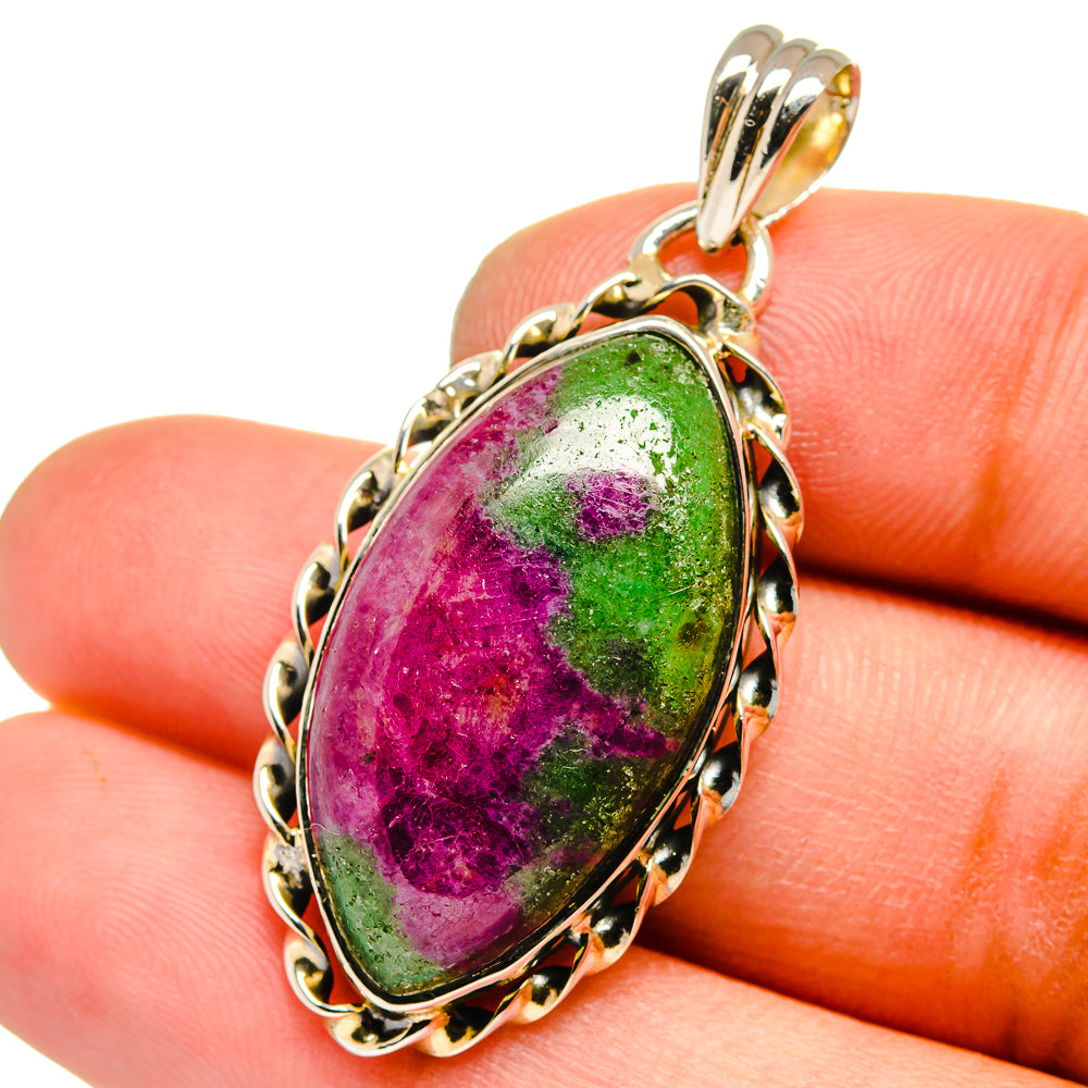 Ruby Zoisite Pendants handcrafted by Anasilvercos - PD13059
