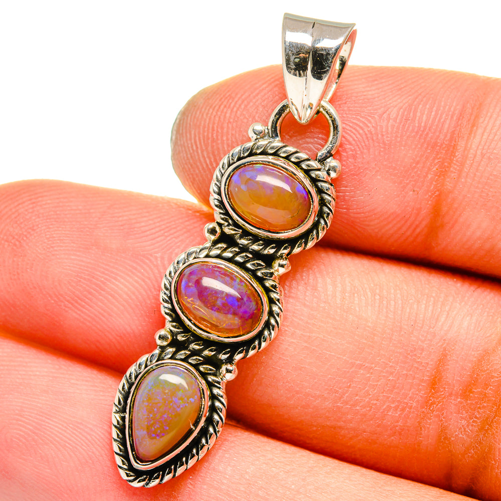 Ethiopian Opal Pendants handcrafted by Anasilvercos - PD13063