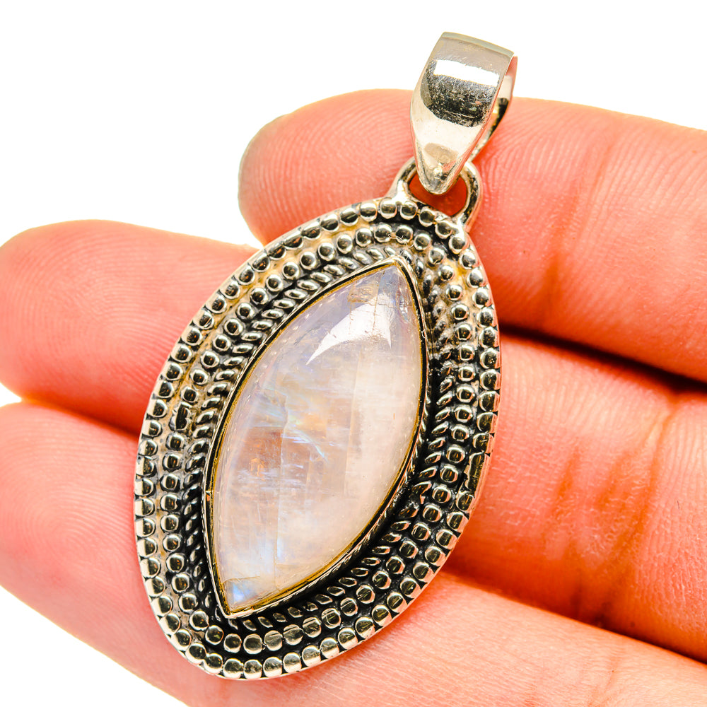 Rainbow Moonstone Pendants handcrafted by Anasilvercos - PD13065