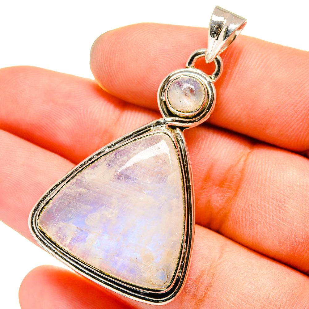 Rainbow Moonstone Pendants handcrafted by Anasilvercos - PD13067