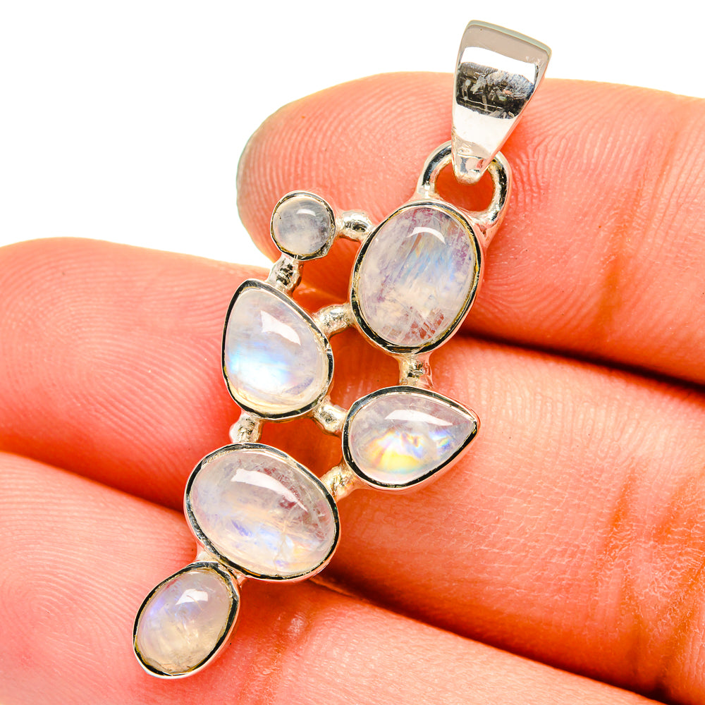 Rainbow Moonstone Pendants handcrafted by Anasilvercos - PD13070