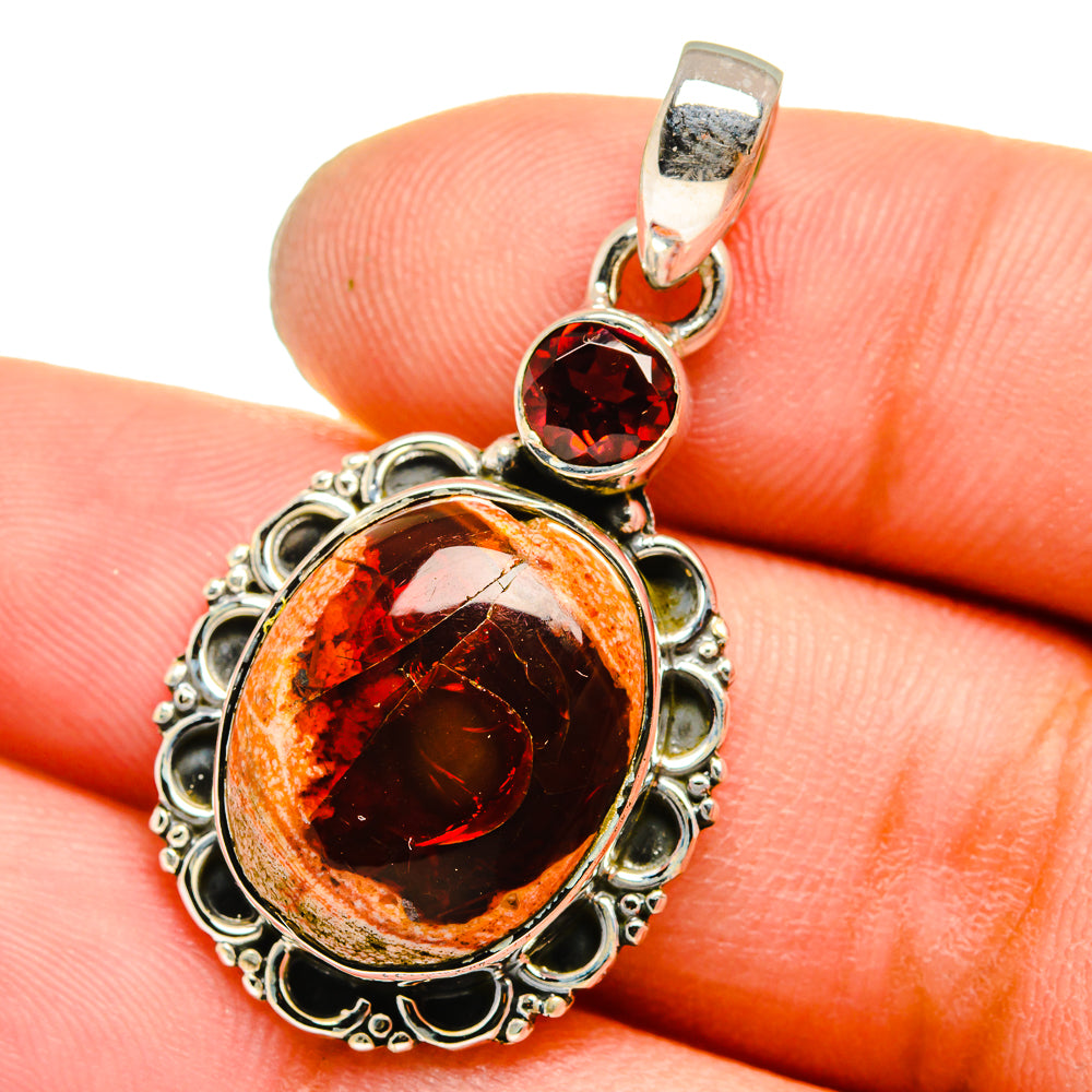 Mexican Fire Opal Pendants handcrafted by Anasilvercos - PD13074