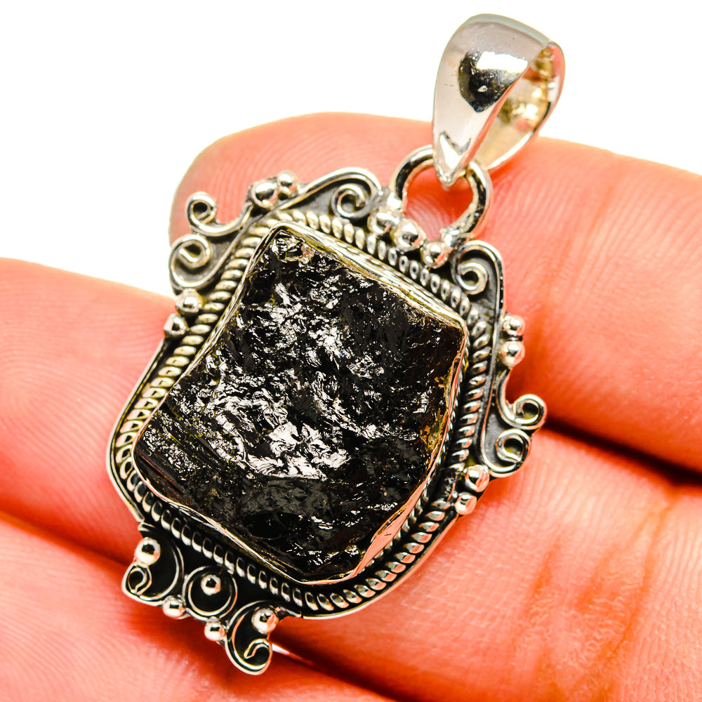 Black Tourmaline Pendants handcrafted by Anasilvercos - PD13076
