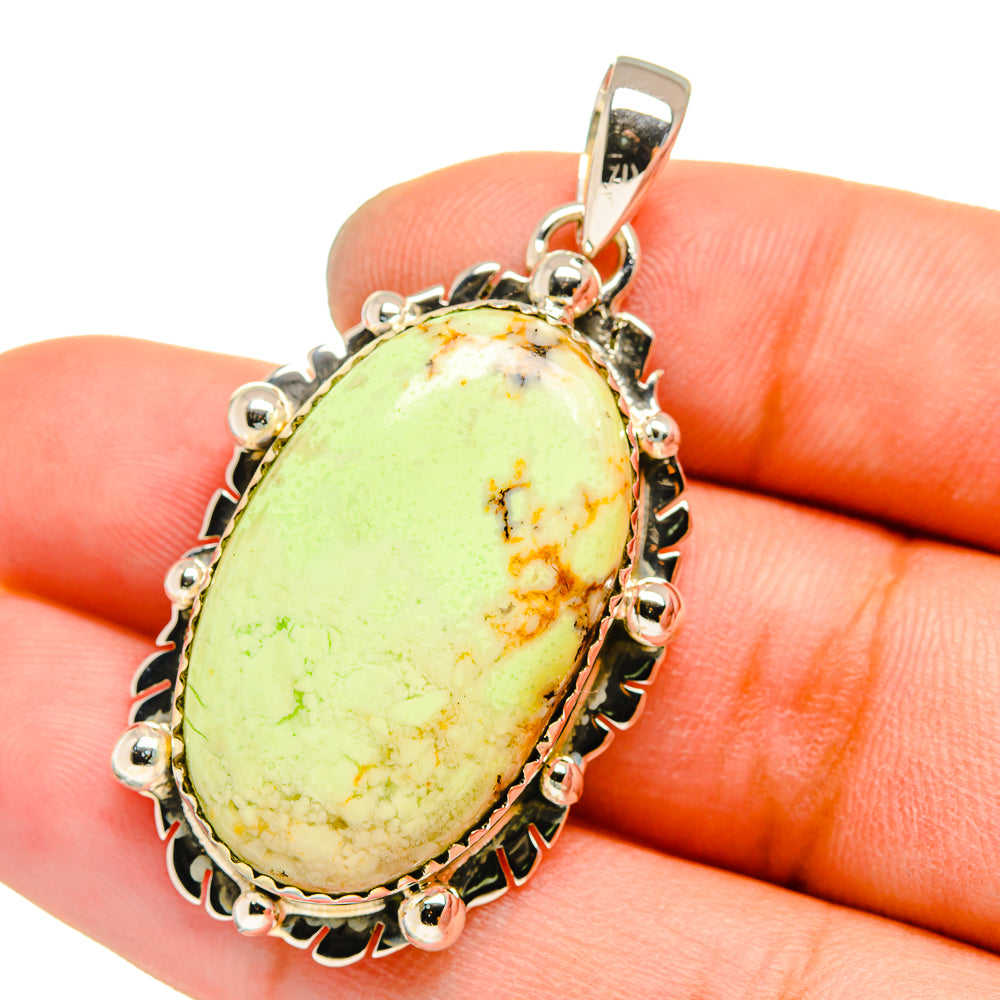 Lemon Chrysoprase Pendants handcrafted by Anasilvercos - PD13082