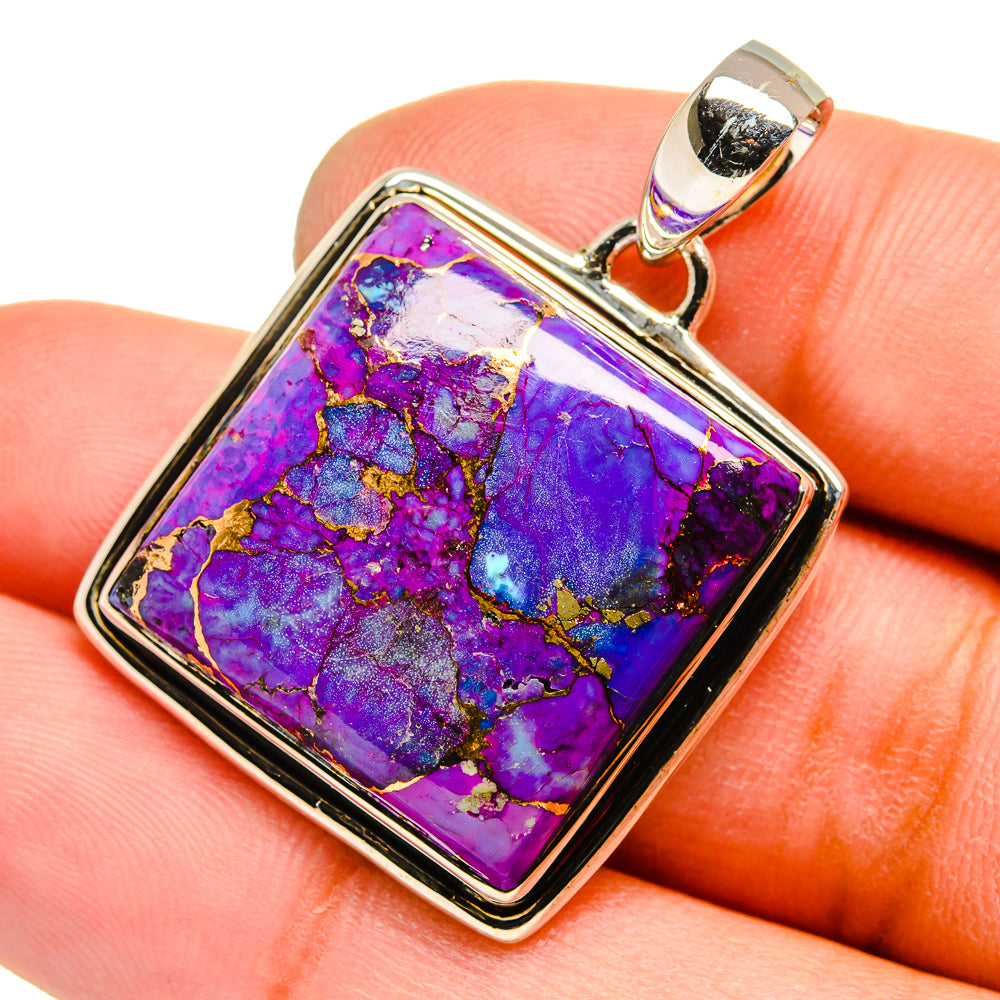 Purple Copper Composite Turquoise Pendants handcrafted by Anasilvercos - PD13089