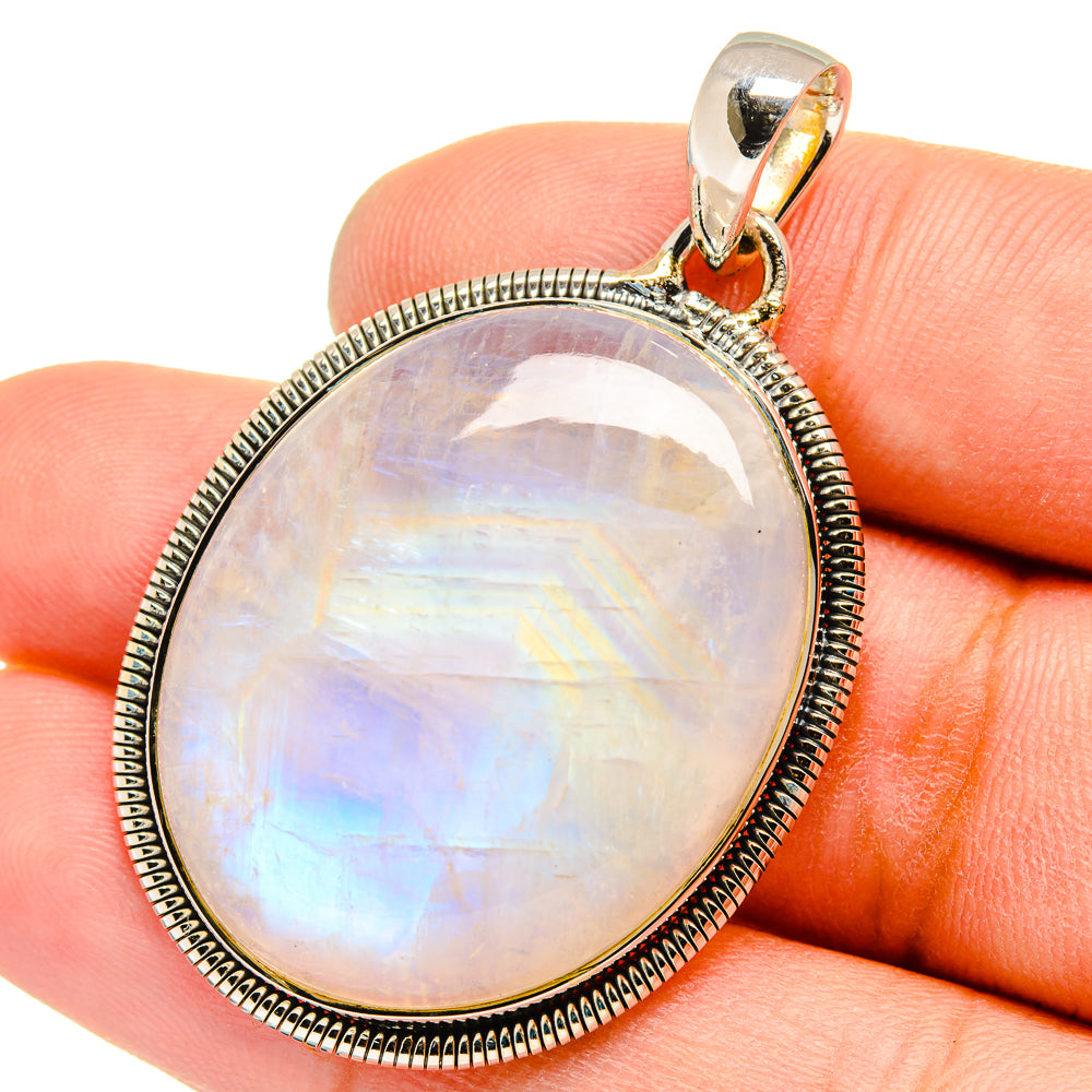 Rainbow Moonstone Pendants handcrafted by Anasilvercos - PD13099