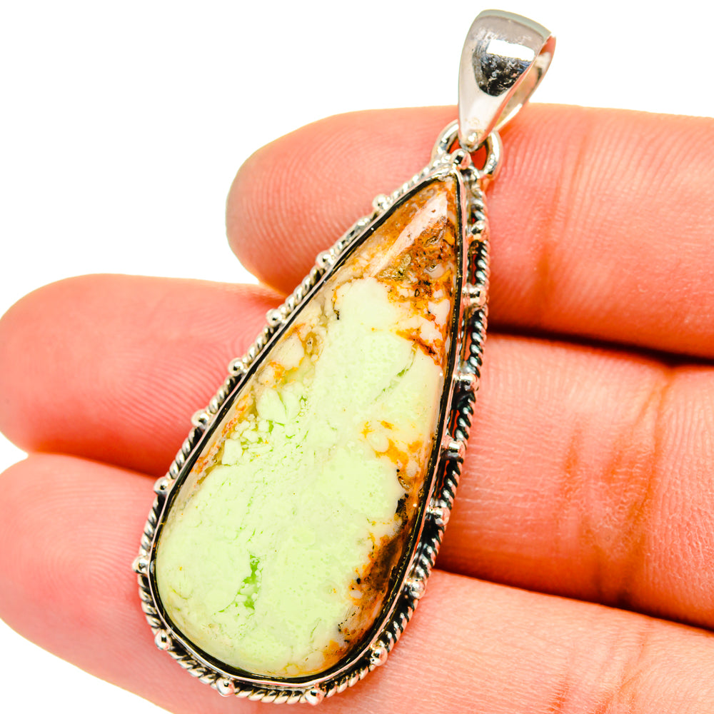 Lemon Chrysoprase Pendants handcrafted by Anasilvercos - PD13101