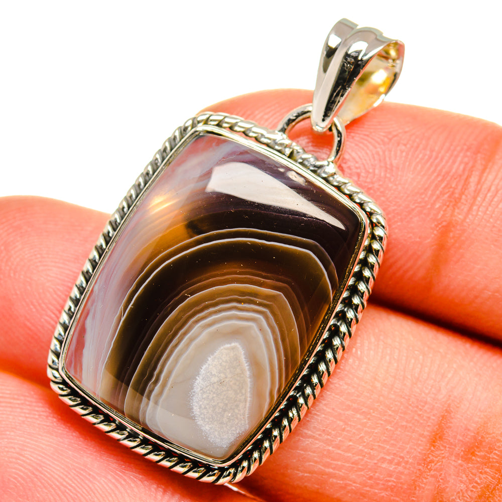 Botswana Agate Pendants handcrafted by Anasilvercos - PD13104