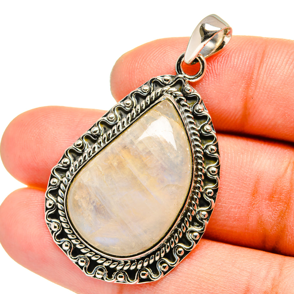 Rainbow Moonstone Pendants handcrafted by Anasilvercos - PD13109