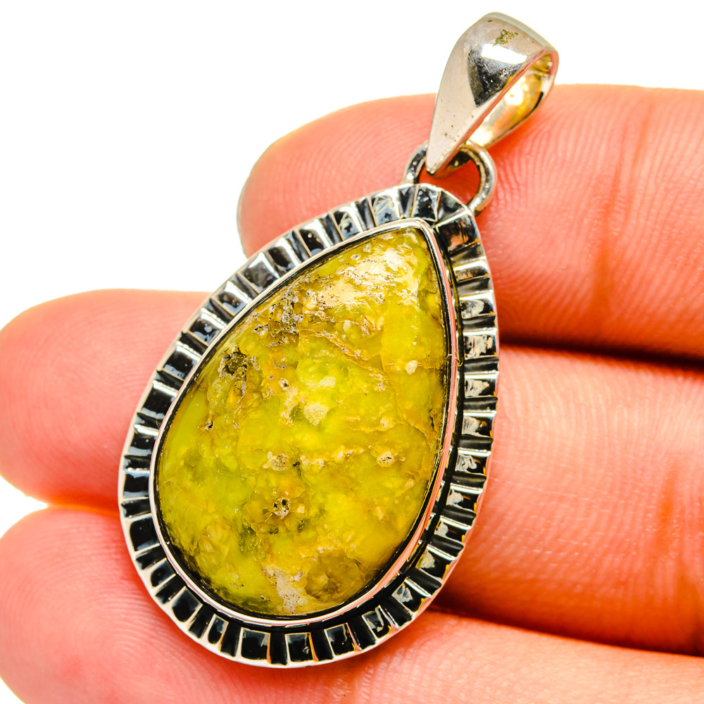 African Green Opal Pendants handcrafted by Anasilvercos - PD13128