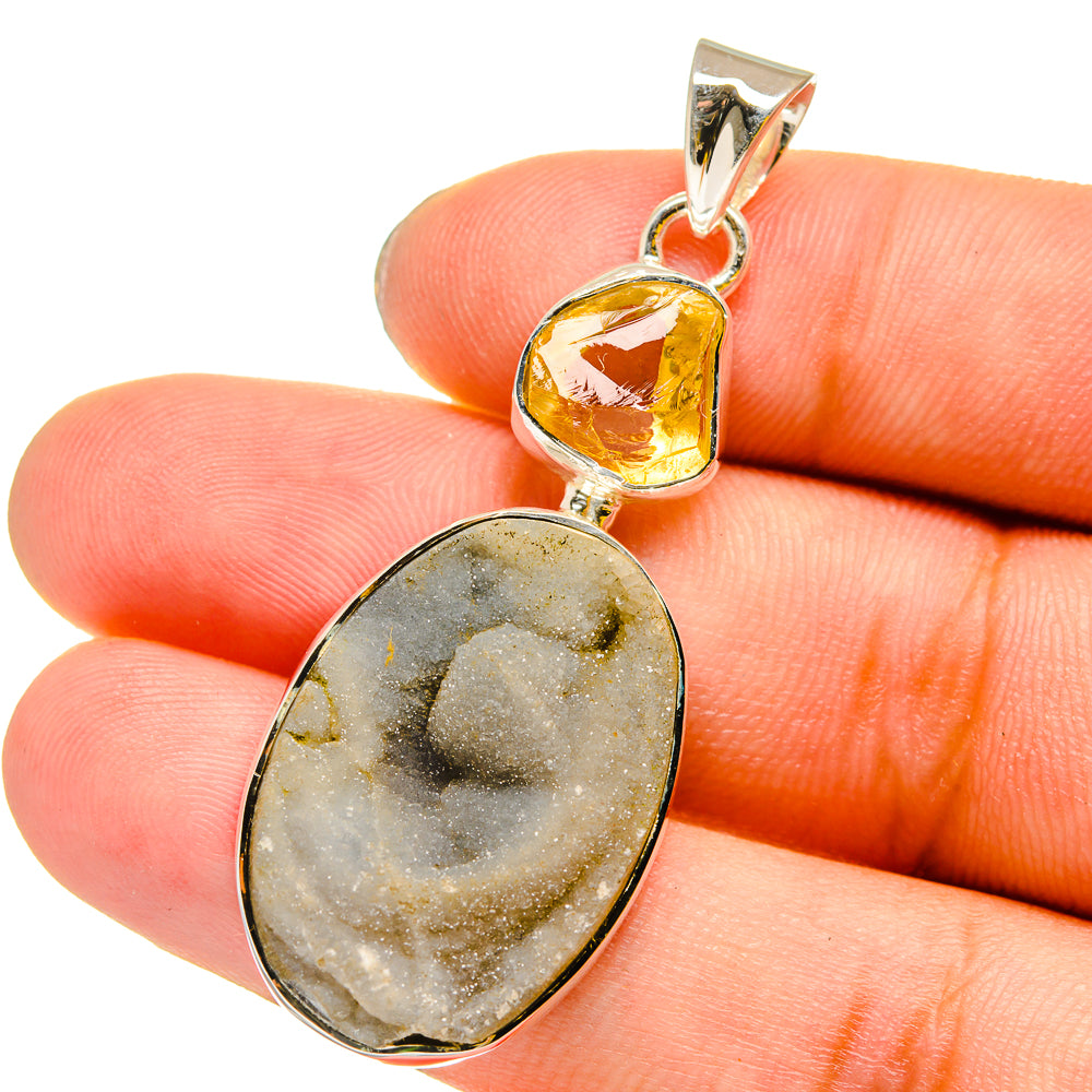 Desert Druzy Pendants handcrafted by Anasilvercos - PD13145