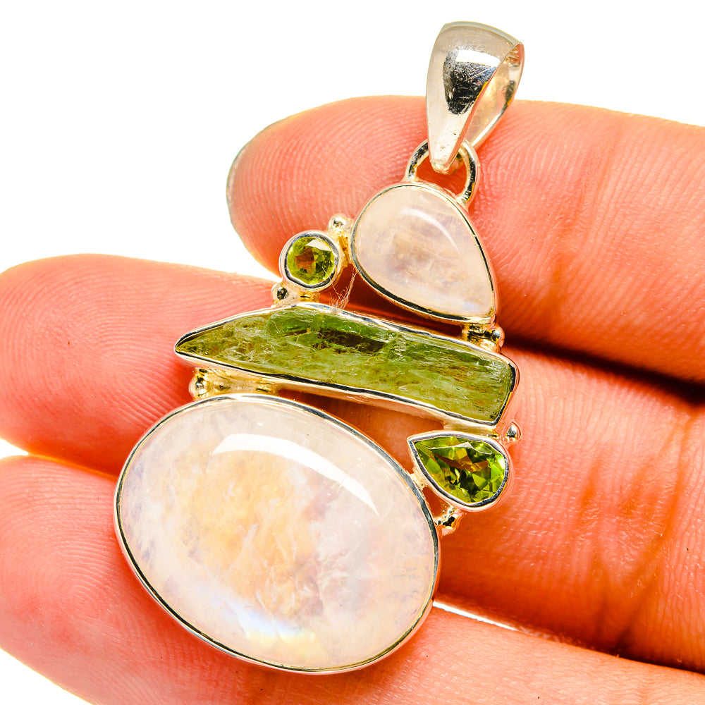 Rainbow Moonstone Pendants handcrafted by Anasilvercos - PD13160