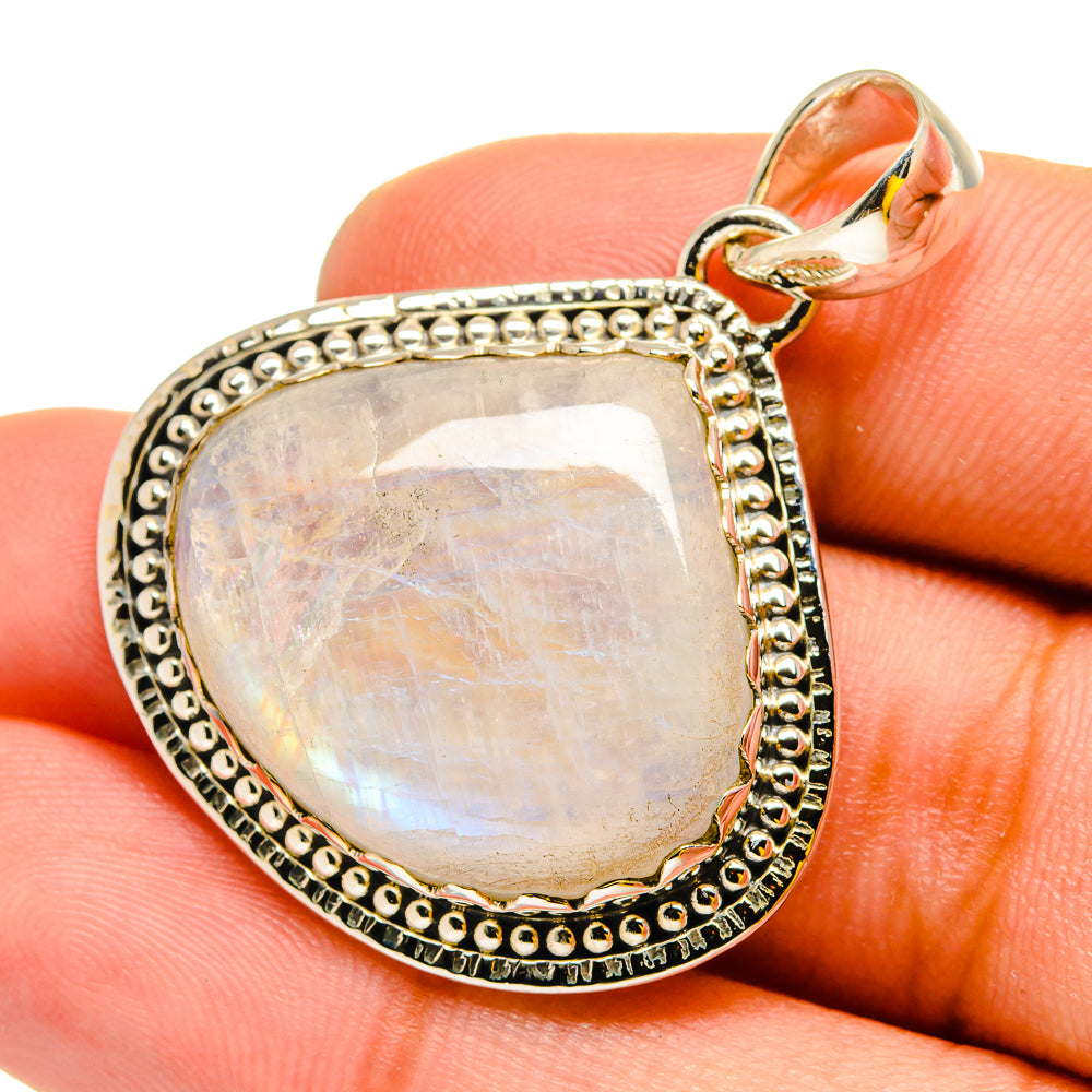 Rainbow Moonstone Pendants handcrafted by Anasilvercos - PD13175