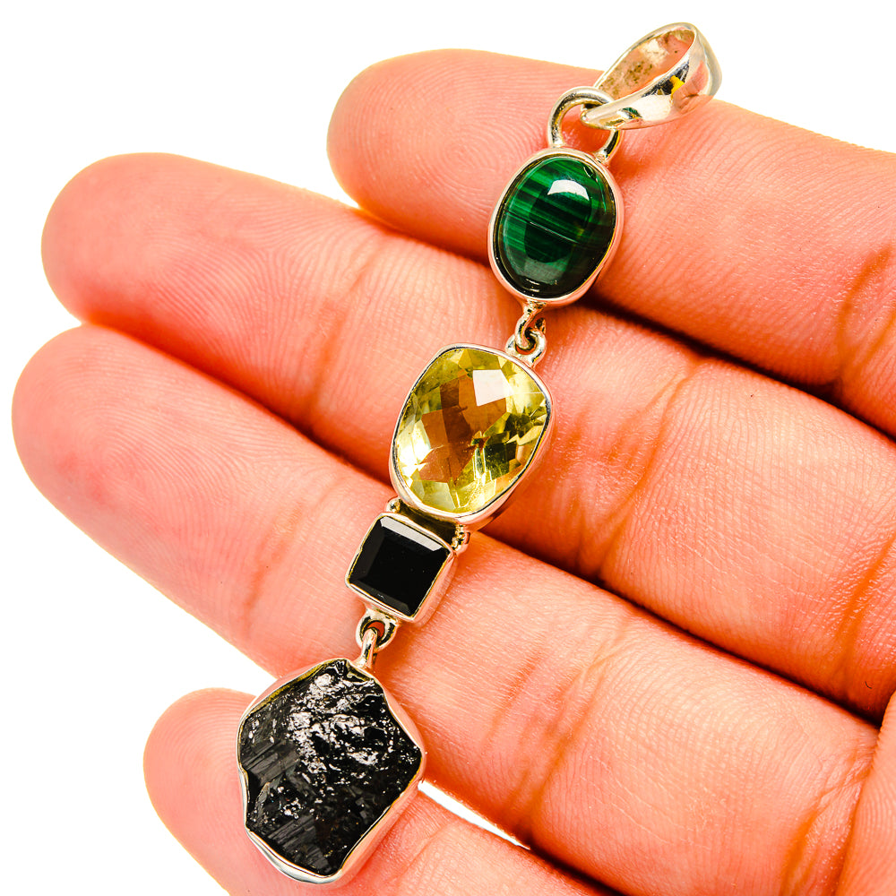 Black Tourmaline Pendants handcrafted by Anasilvercos - PD13195