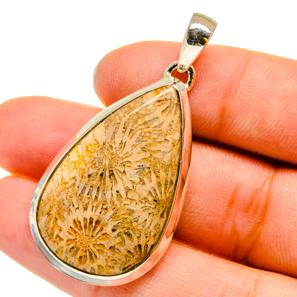 Fossil Coral Pendants handcrafted by Anasilvercos - PD13213