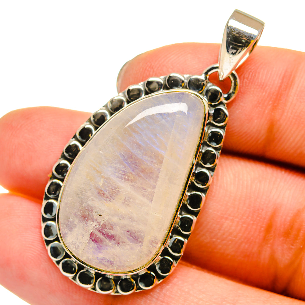 Rainbow Moonstone Pendants handcrafted by Anasilvercos - PD13216