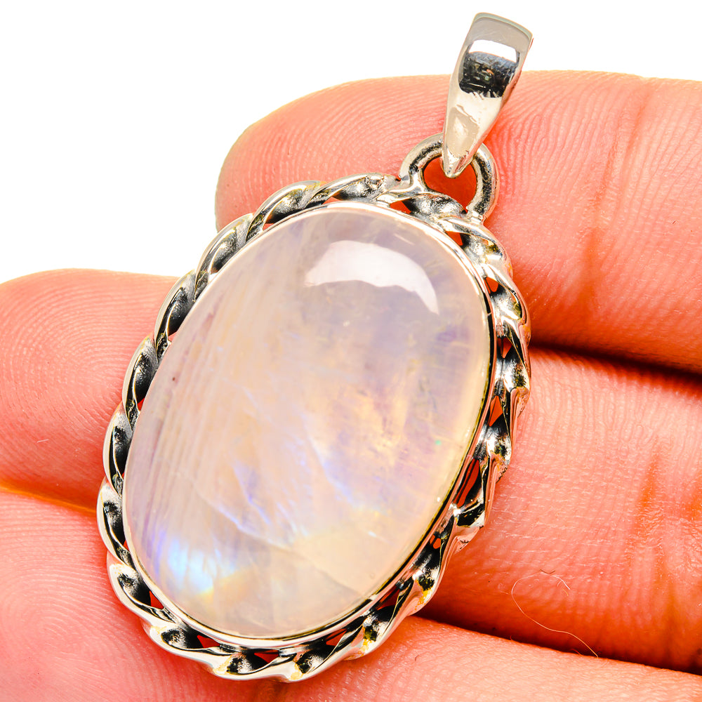 Rainbow Moonstone Pendants handcrafted by Anasilvercos - PD13224