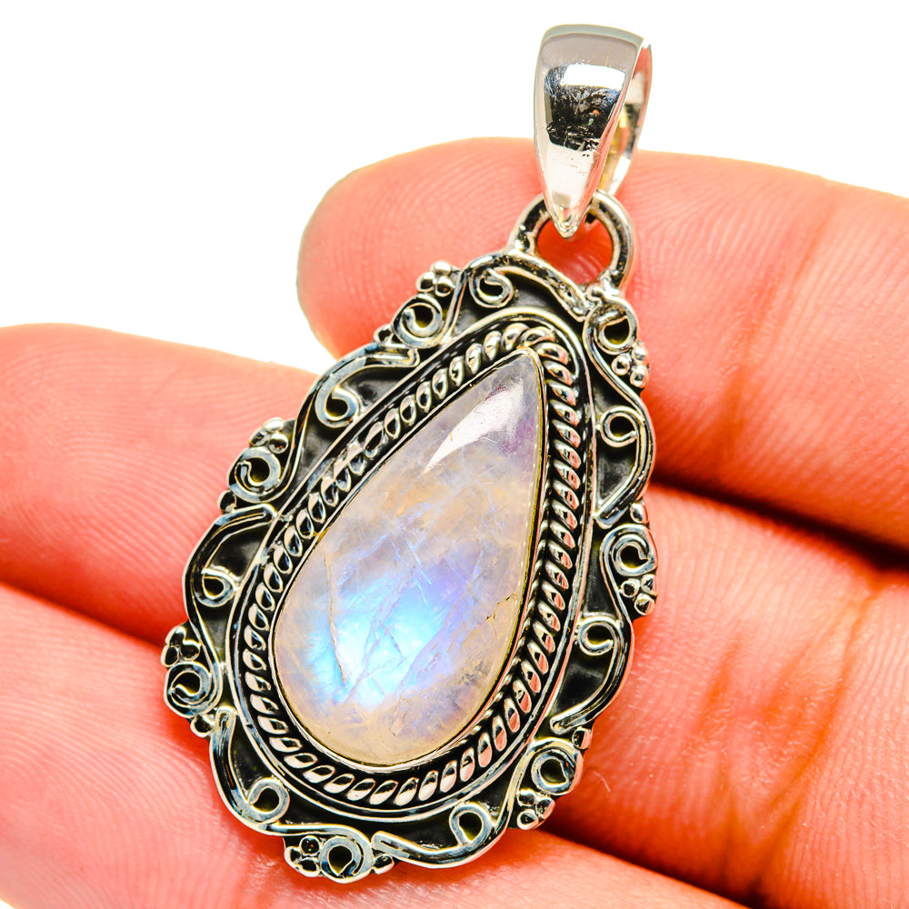 Rainbow Moonstone Pendants handcrafted by Anasilvercos - PD13225