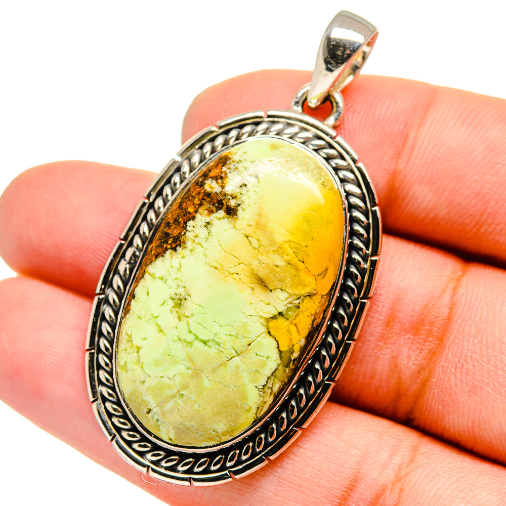 Lemon Chrysoprase Pendants handcrafted by Anasilvercos - PD13237