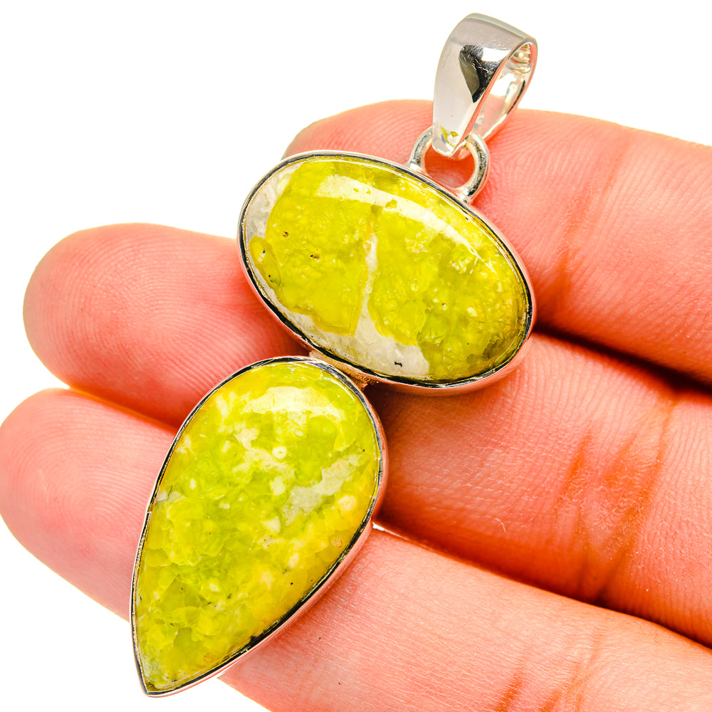 African Green Opal Pendants handcrafted by Anasilvercos - PD13243