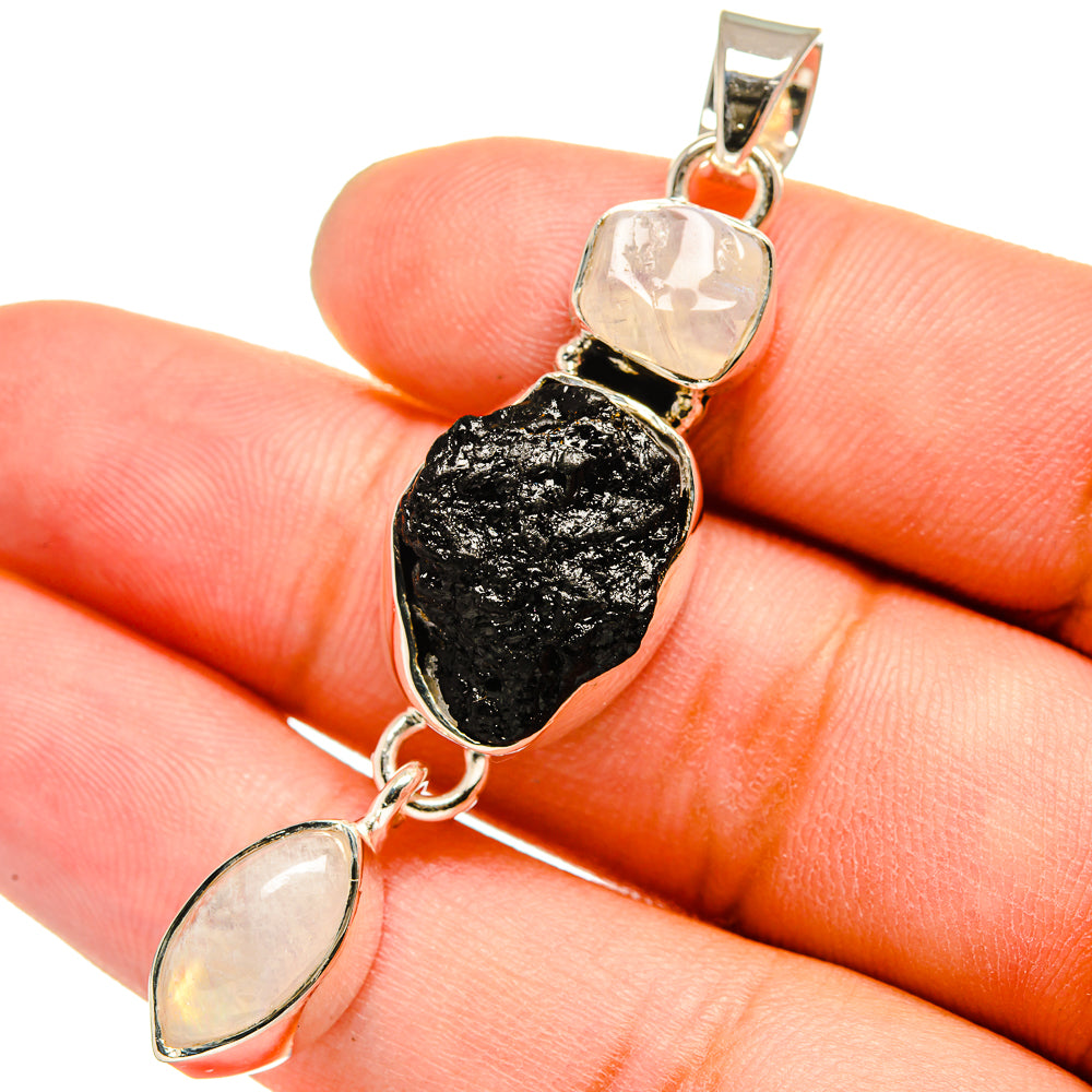 Black Tourmaline Pendants handcrafted by Anasilvercos - PD13266