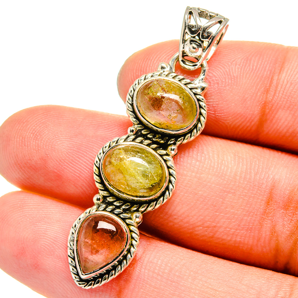 Watermelon Tourmaline Pendants handcrafted by Anasilvercos - PD13273