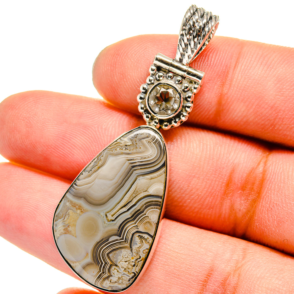 Laguna Lace Agate Pendants handcrafted by Anasilvercos - PD13296