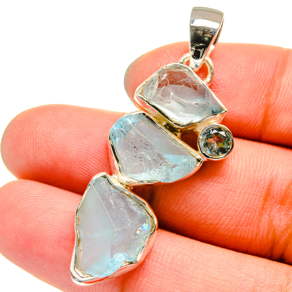 Aquamarine Pendants handcrafted by Anasilvercos - PD13300