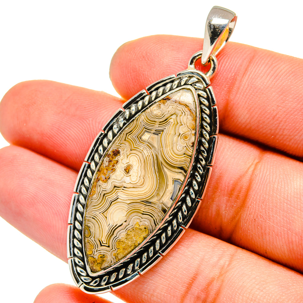 Laguna Lace Agate Pendants handcrafted by Anasilvercos - PD13337