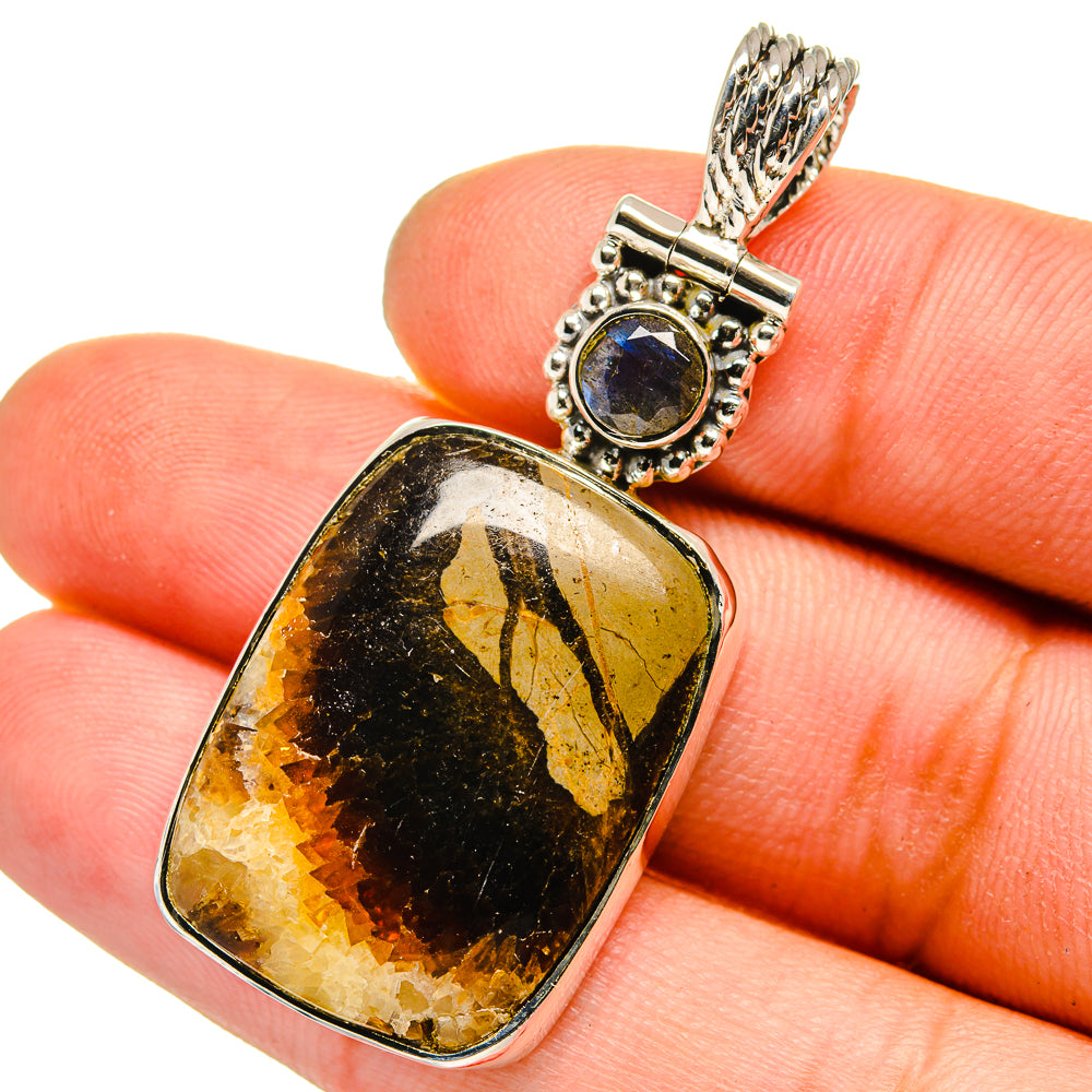 Septarian Nodule Pendants handcrafted by Anasilvercos - PD13347