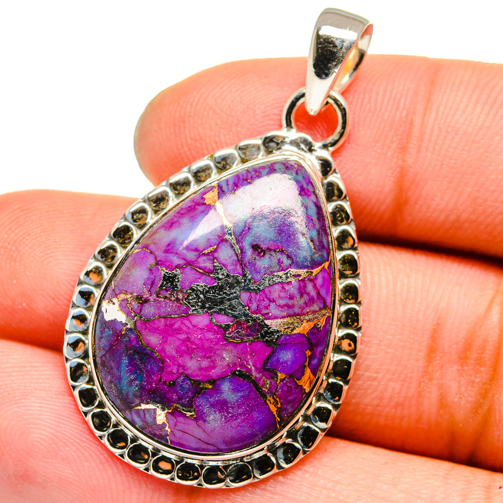 Purple Copper Composite Turquoise Pendants handcrafted by Anasilvercos - PD13356