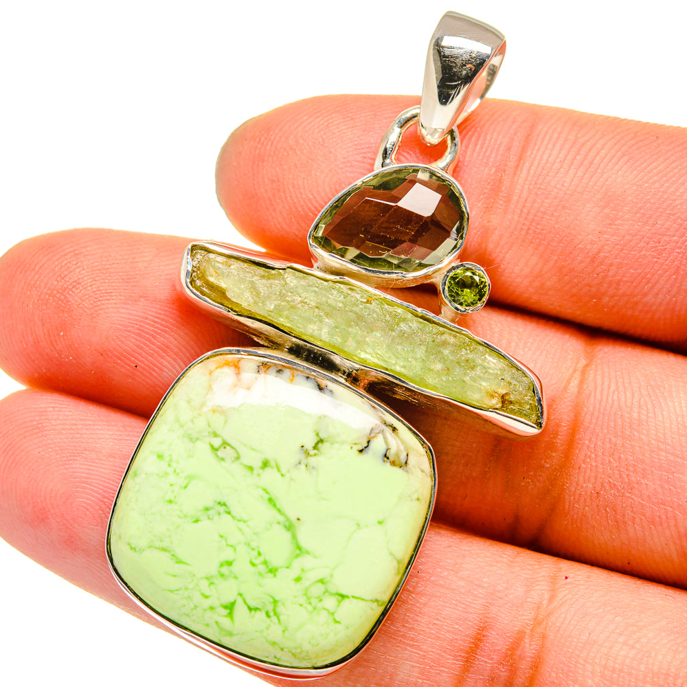 Lemon Chrysoprase Pendants handcrafted by Anasilvercos - PD13363