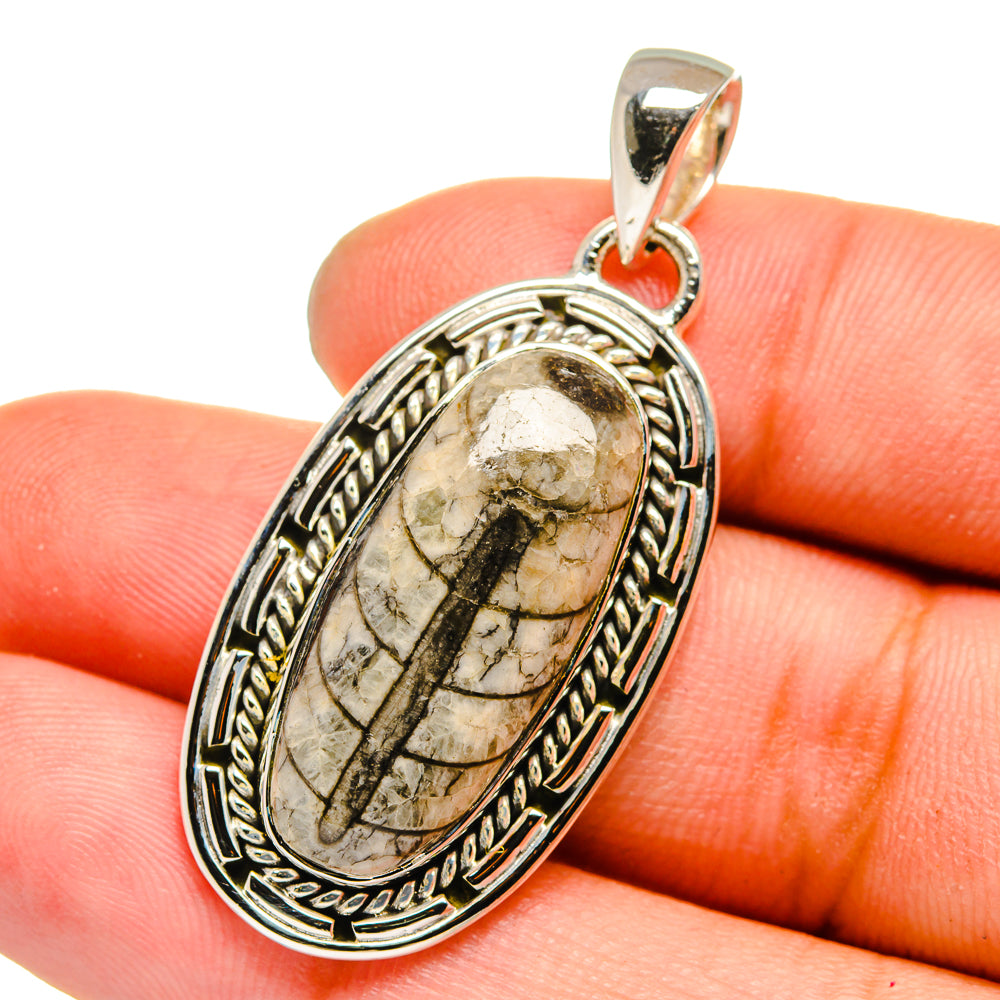 Orthoceras Fossil Pendants handcrafted by Anasilvercos - PD13366