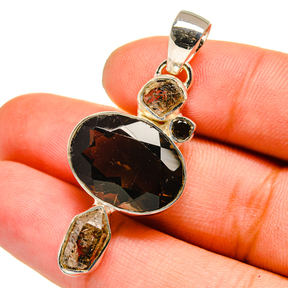 Smoky Quartz Pendants handcrafted by Anasilvercos - PD13367
