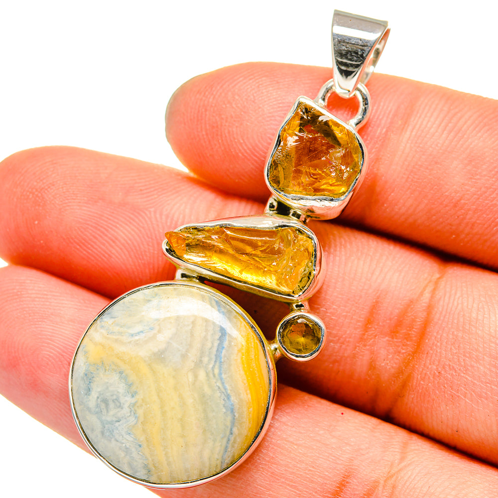 Blue Scheelite Pendants handcrafted by Anasilvercos - PD13378