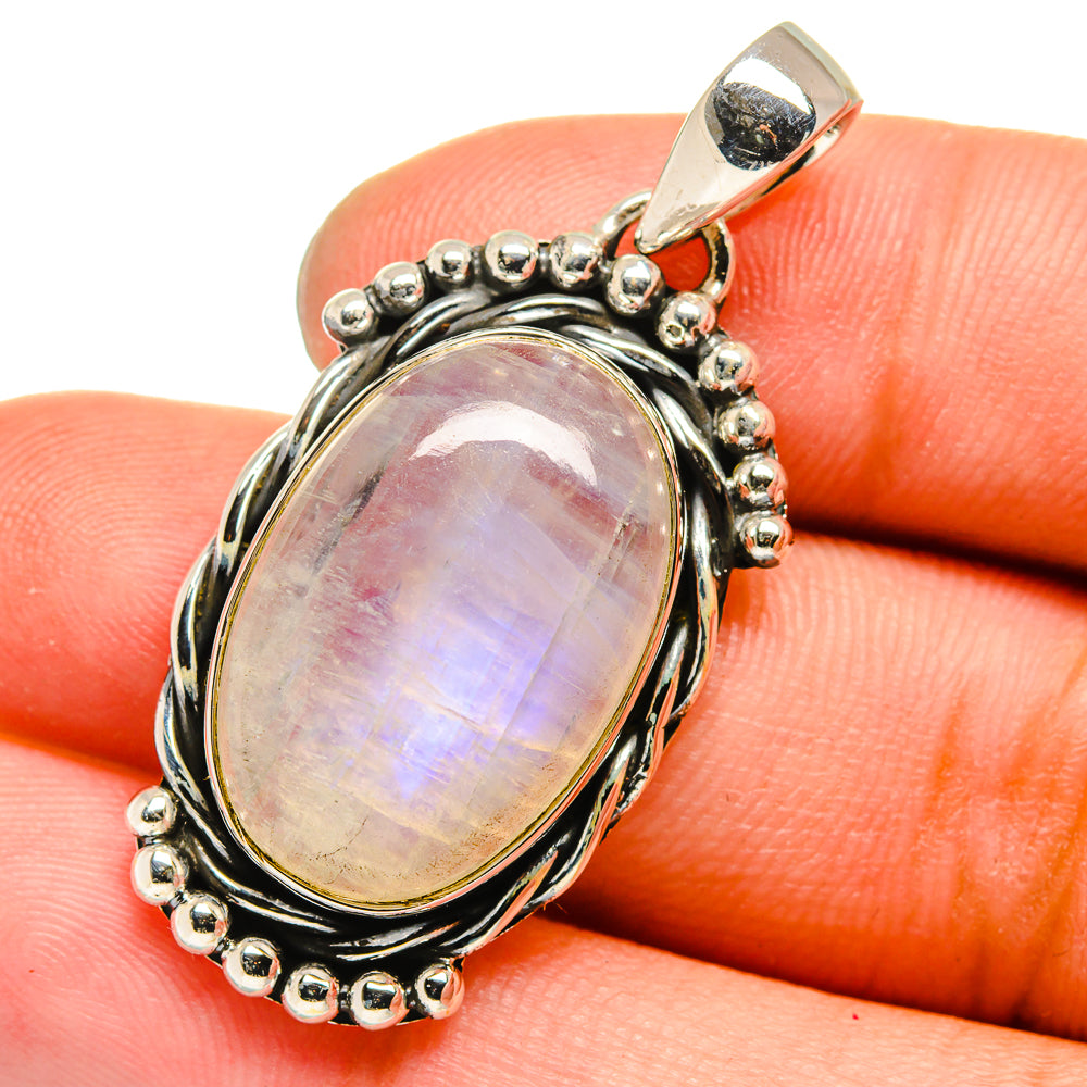 Rainbow Moonstone Pendants handcrafted by Anasilvercos - PD13386