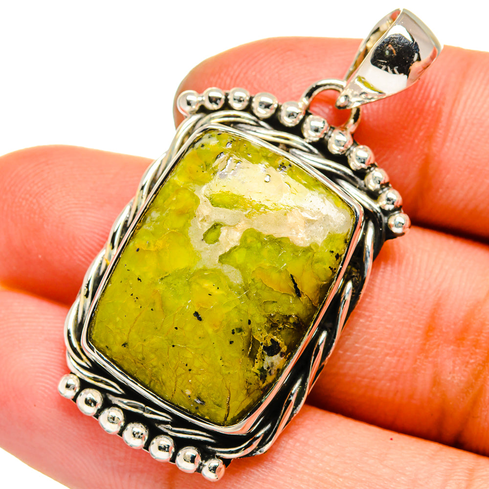 African Green Opal Pendants handcrafted by Anasilvercos - PD13399