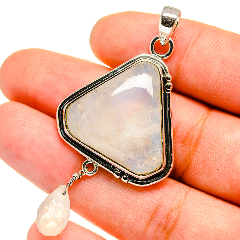 Rainbow Moonstone Pendants handcrafted by Anasilvercos - PD13404