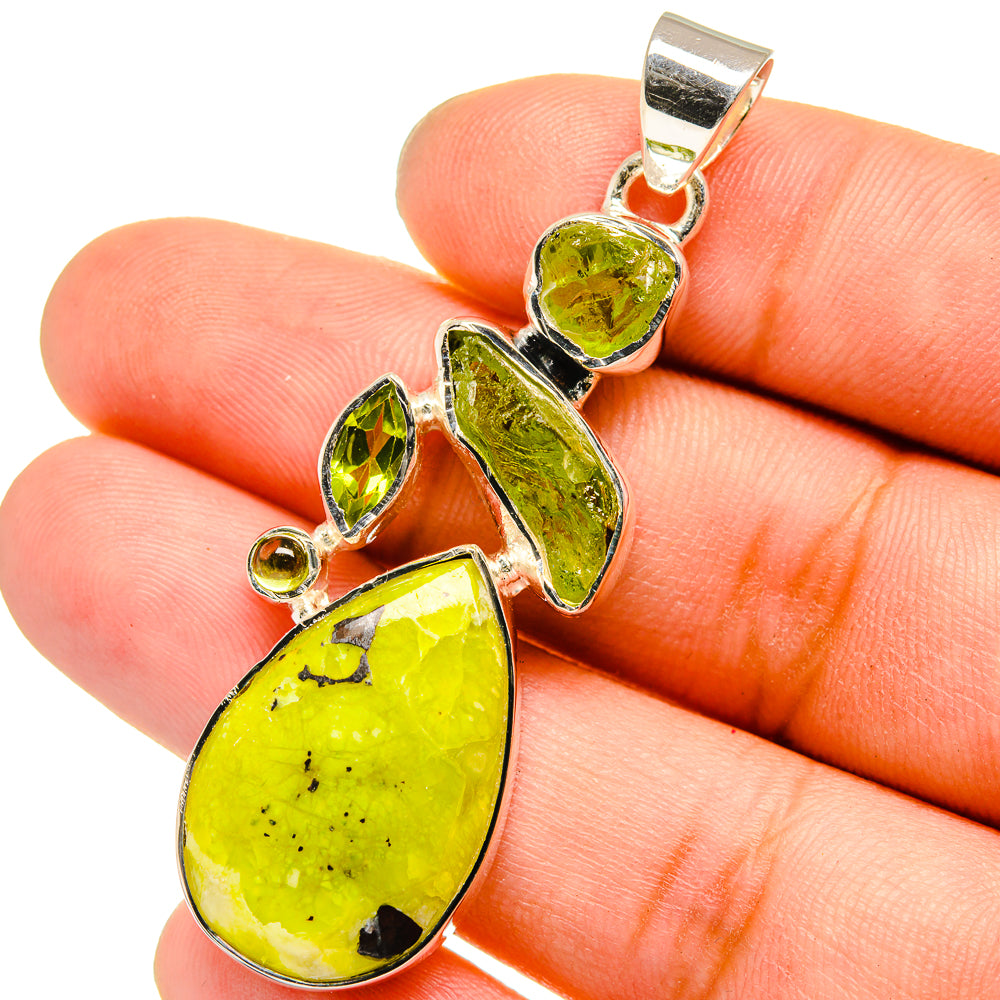 African Green Opal Pendants handcrafted by Anasilvercos - PD13409