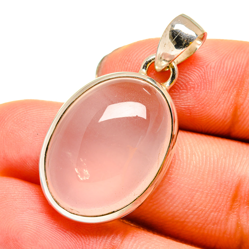Rose Quartz Pendants handcrafted by Anasilvercos - PD13424