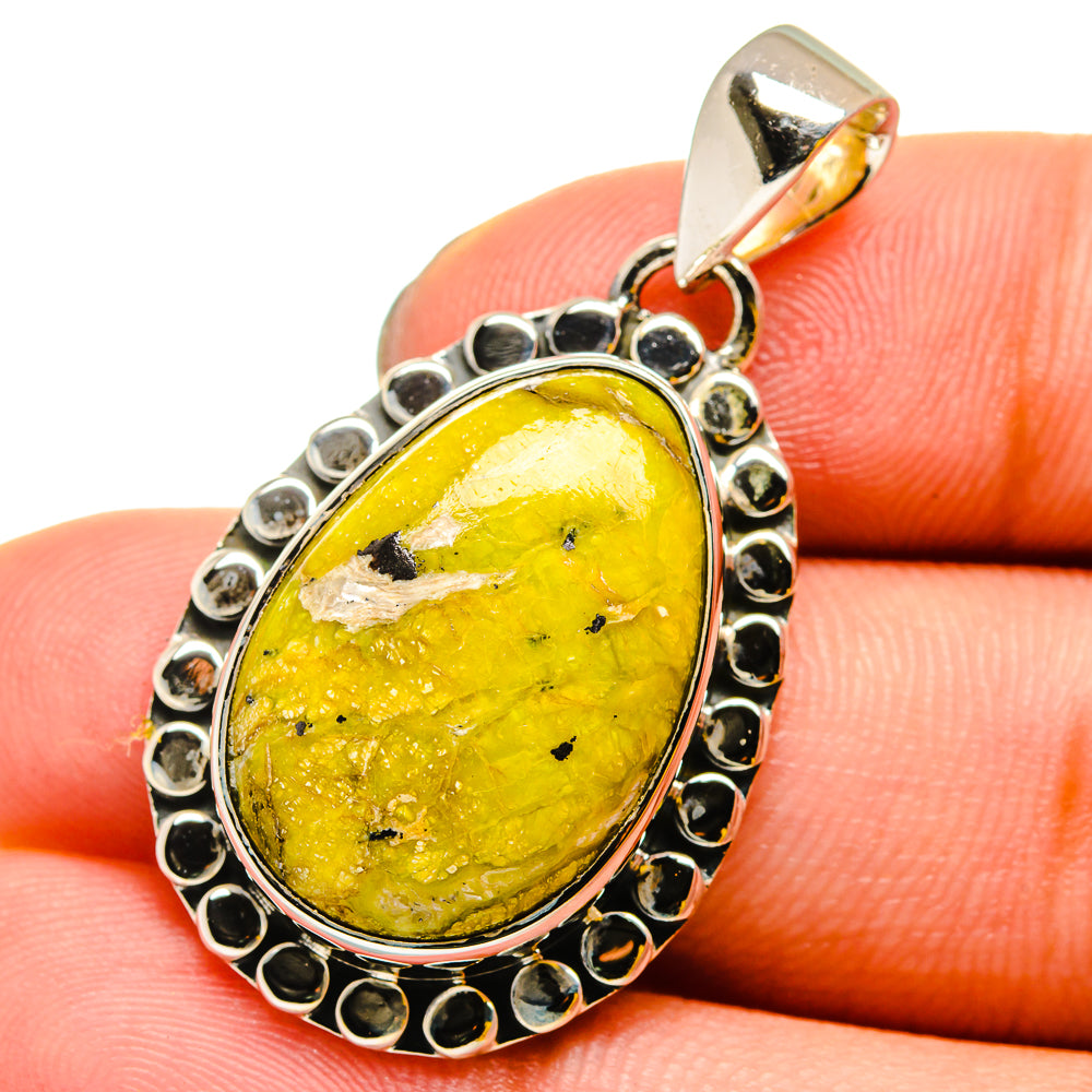 African Green Opal Pendants handcrafted by Anasilvercos - PD13426