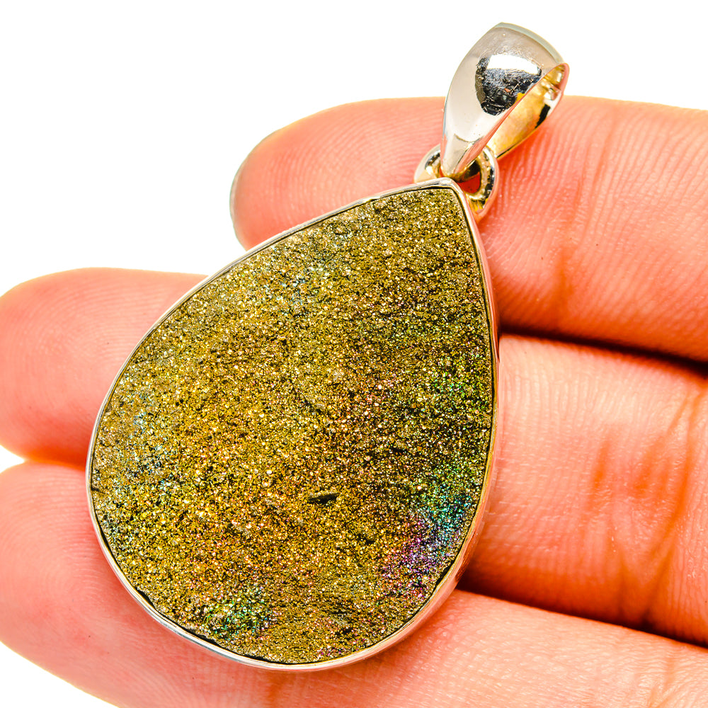 Spectro Pyrite Druzy Pendants handcrafted by Anasilvercos - PD13446