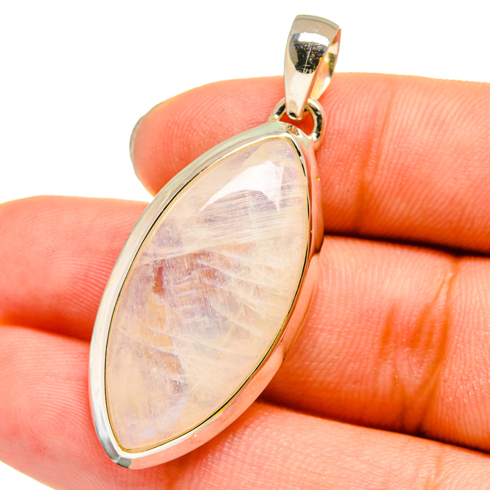 Rainbow Moonstone Pendants handcrafted by Anasilvercos - PD13456