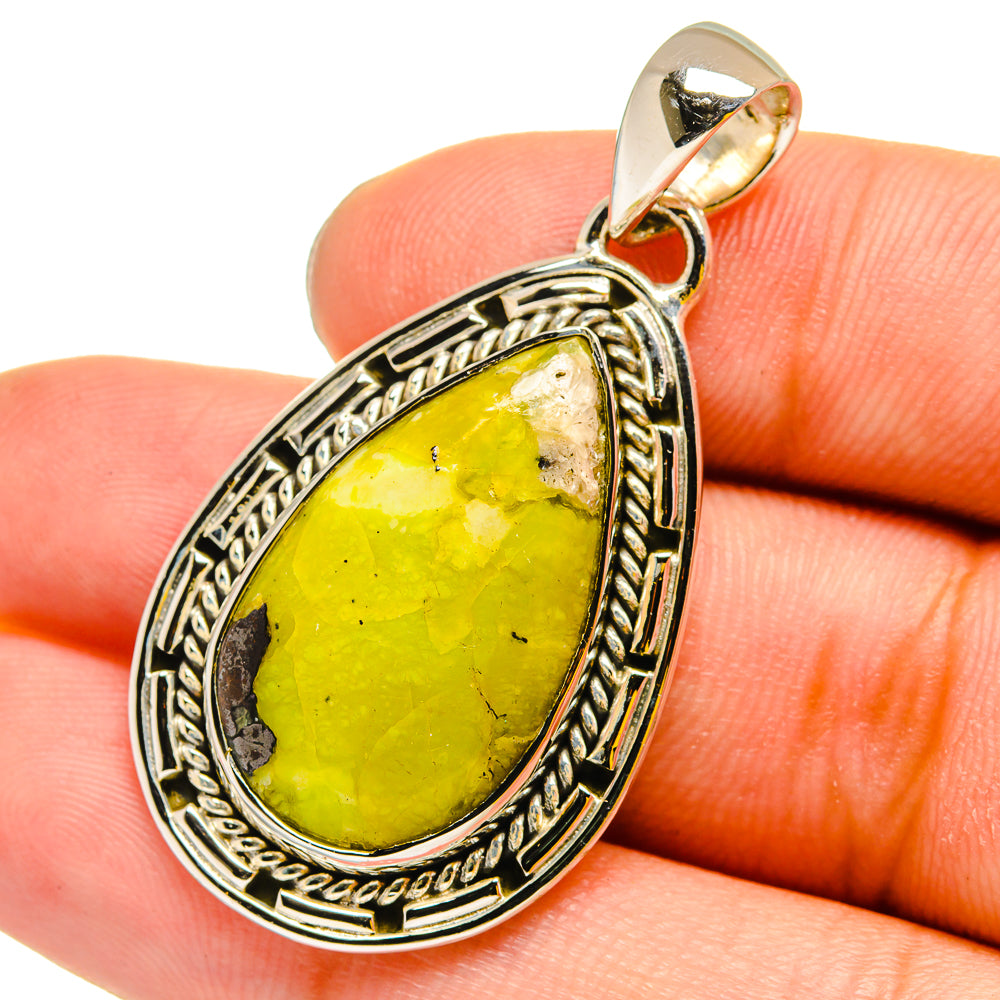 African Green Opal Pendants handcrafted by Anasilvercos - PD13460